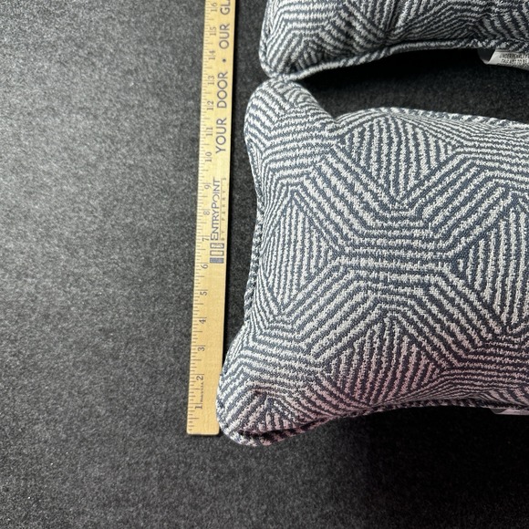 Sunvilla Sunbrella Outdoor Lumbar Pillows Blue Geometric Diamond Set of 2 - Picture 5 of 6